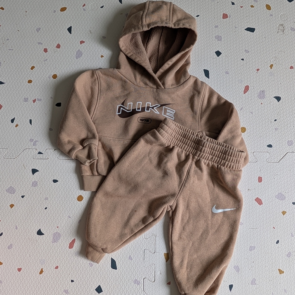 Nike Kids Tan Hoodie and Jogger Set